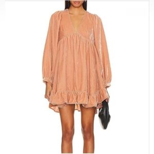 FREE PEOPLE Estella Blush Velvet Dress M